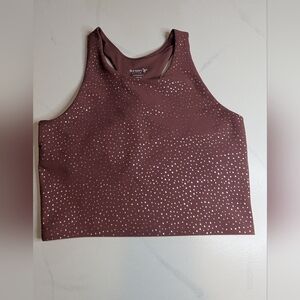 Old Navy Active Cropped Top Powersoft Light Support, Mauve, Size Large (10/12)